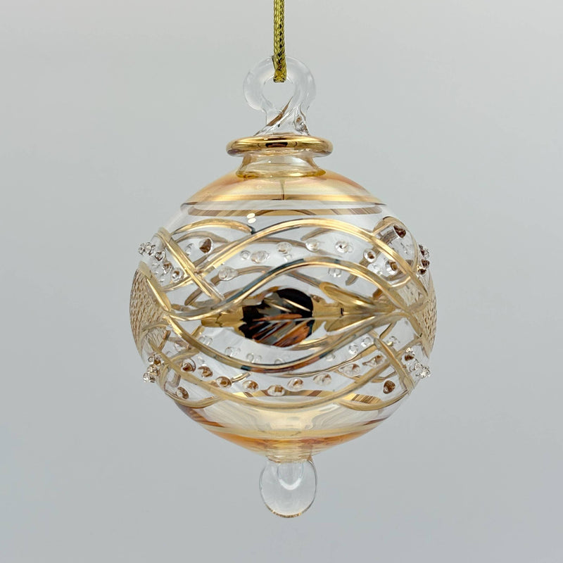Blown Glass Small Ornament - Garland: Yellow