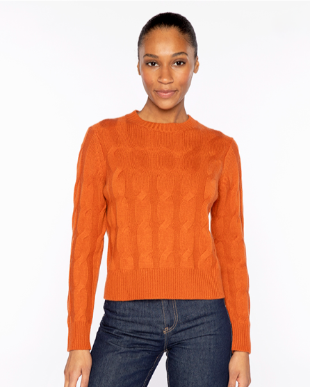 Luxe Cable Crew in Brandy