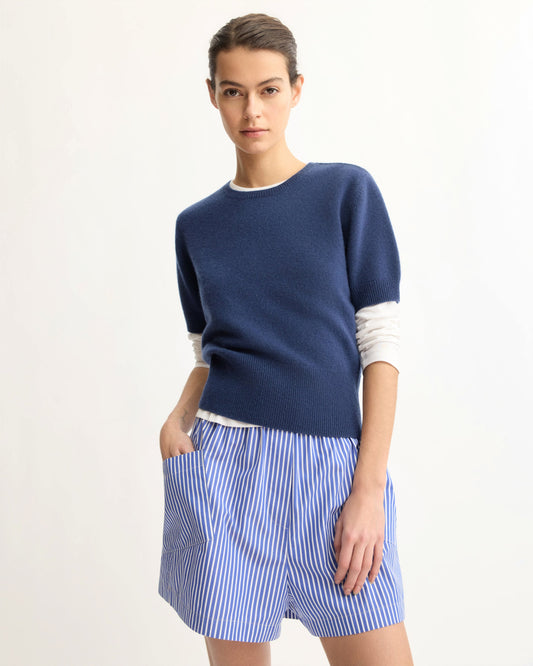 Clarkson Short Sleeve Crewneck in Navy