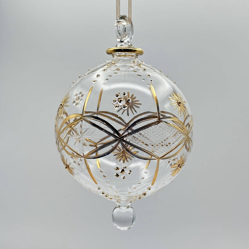 Blown Glass Ornament - Gold Dew Drops