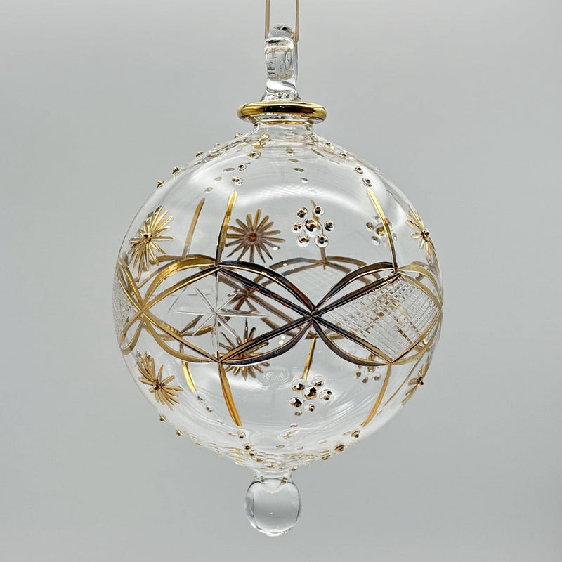 Blown Glass Ornament - Gold Dew Drops