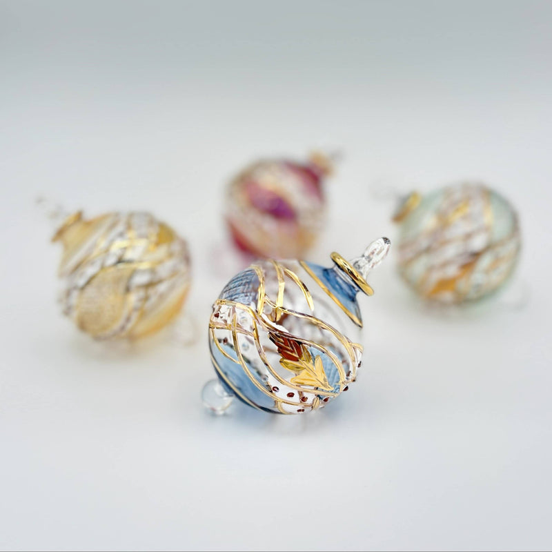 Blown Glass Small Ornament - Garland: Yellow