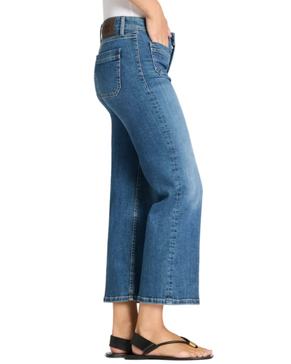 Tess Pocket Cropped Jeans in Summer Glam Used