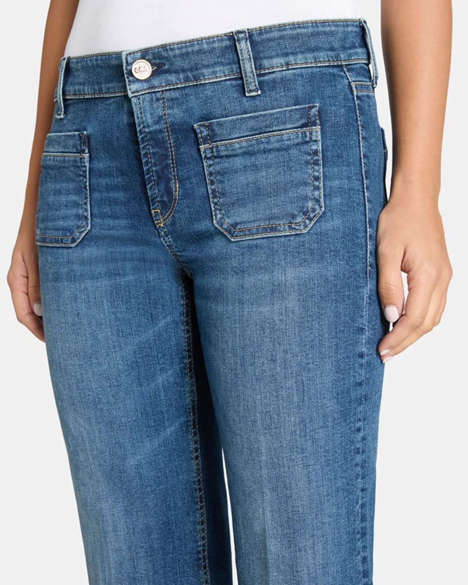 Tess Pocket Cropped Jeans in Summer Glam Used