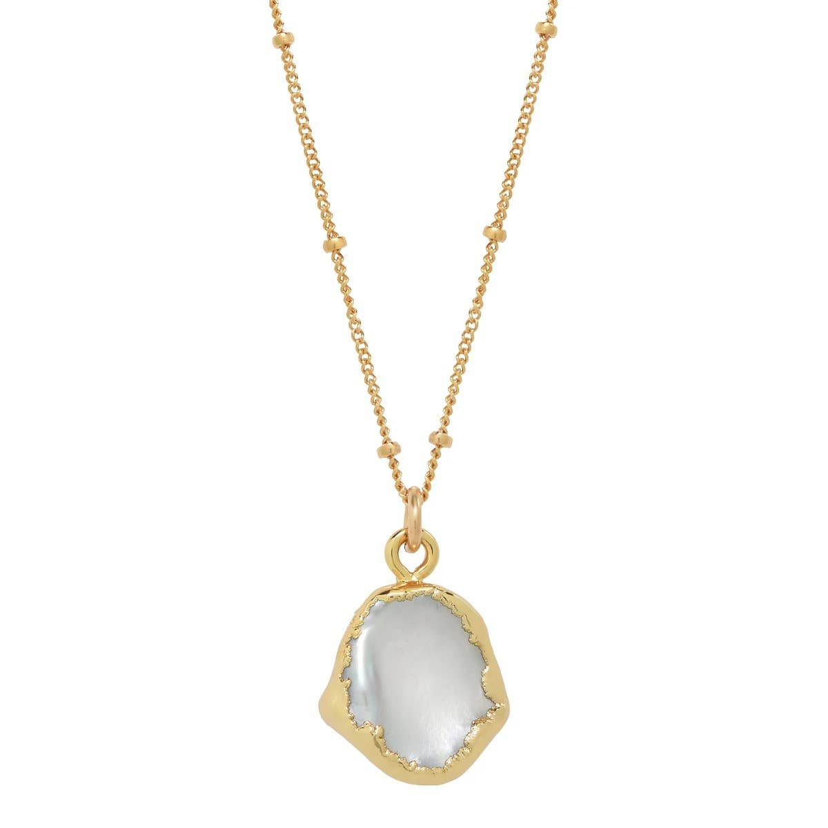 Gold Dipped Pearl Necklace: Gold