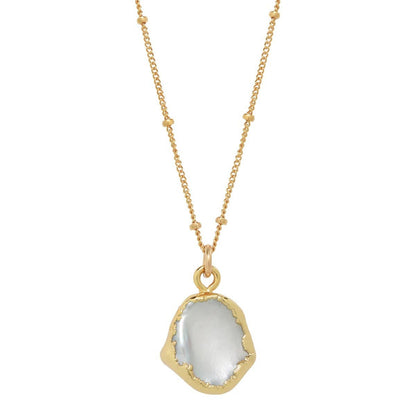 Gold Dipped Pearl Necklace: Gold