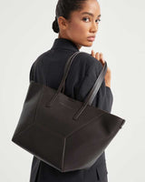 Small Calfskin BC Duo Bag in Pine Cone Brown