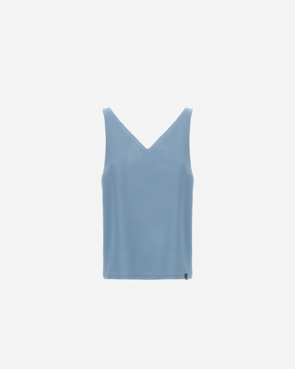 Satin Tank in Stone Blue