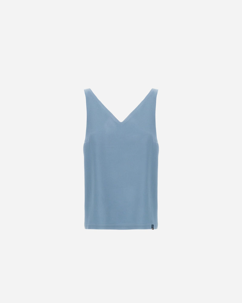 Satin Tank in Stone Blue