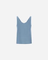 Satin Tank in Stone Blue