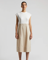 Midi bi-material dress