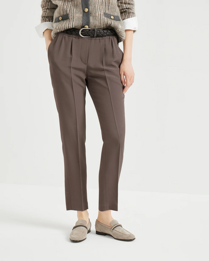 Brunello Cucinelli Tailored Jogger Trousers in Cocoa