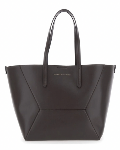 Brunello cucinelli Calfskin BC Duo Bag in Testa Moro