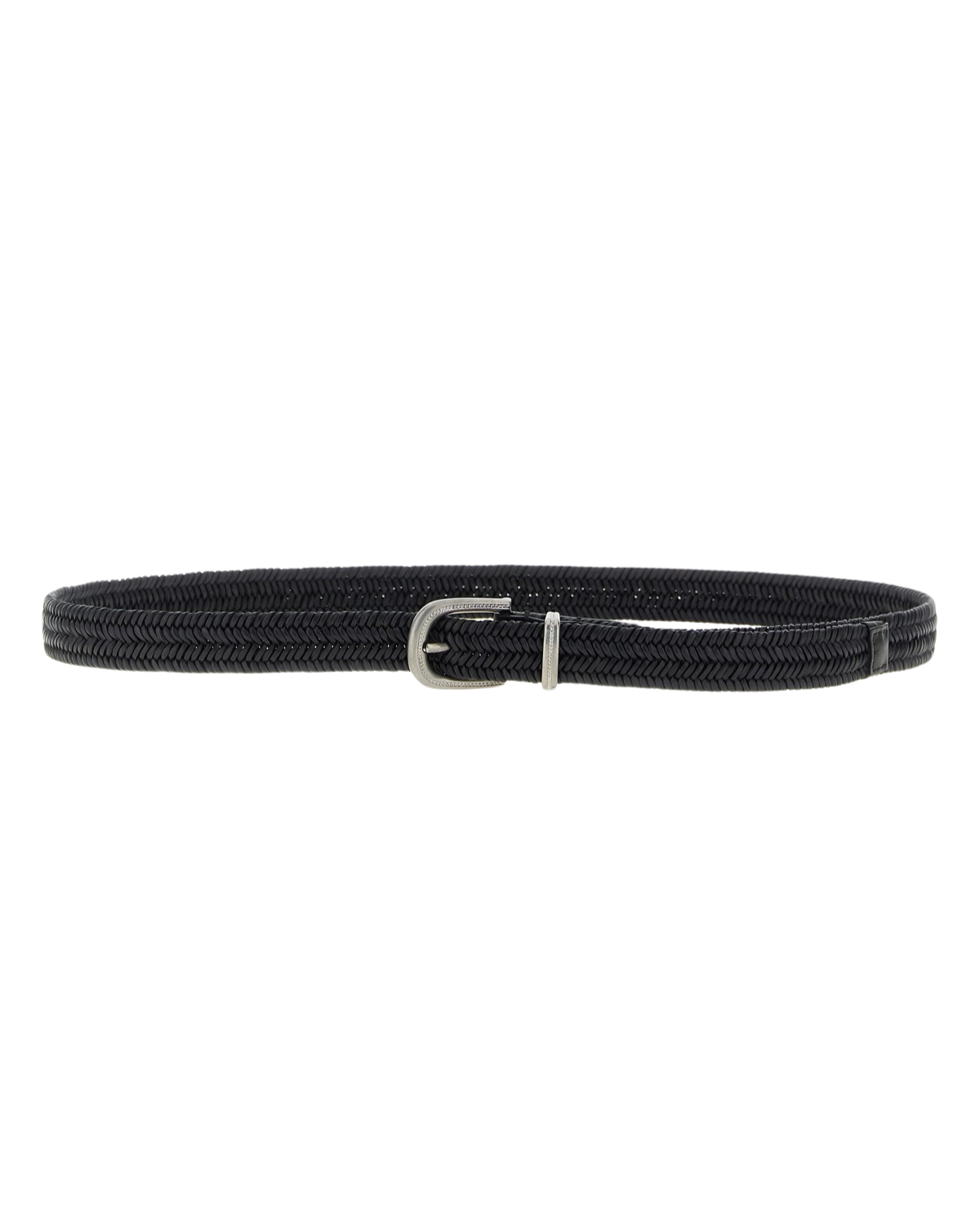 Leather Braided Belt in Black