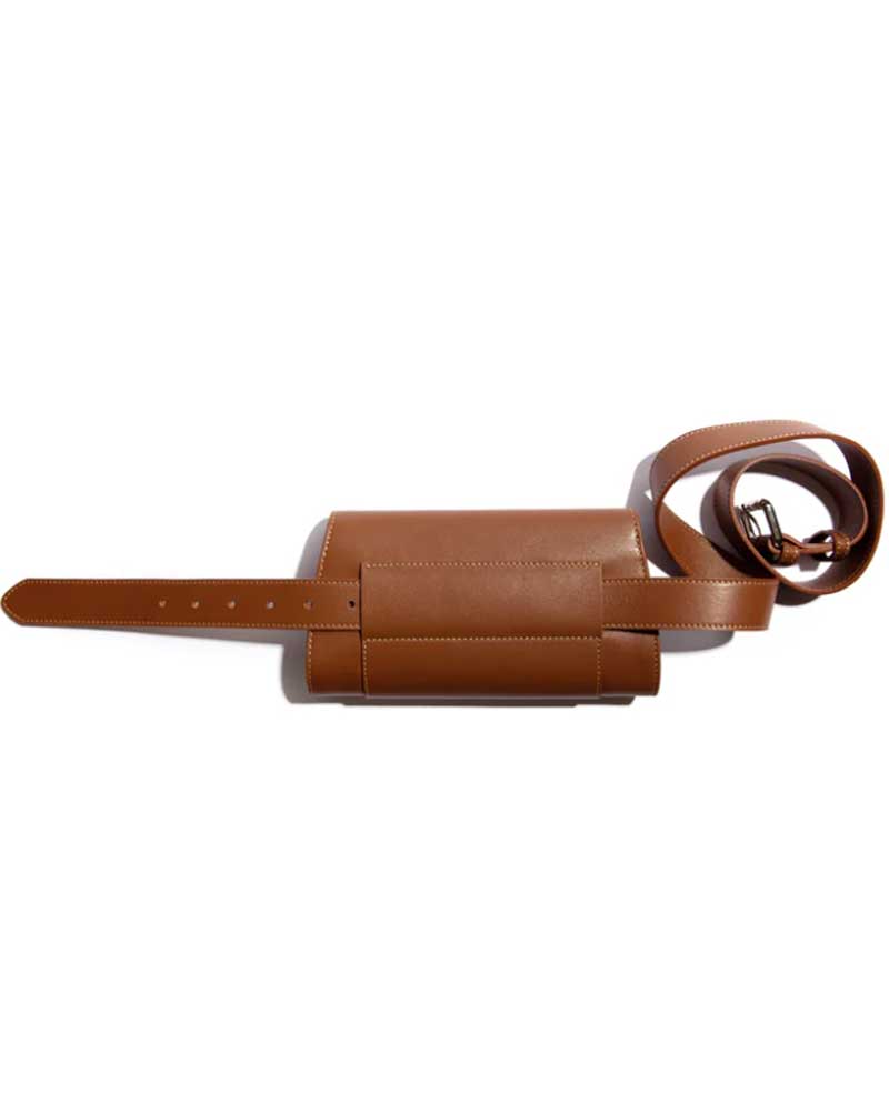 Clutch Con Cinta in Cognac
