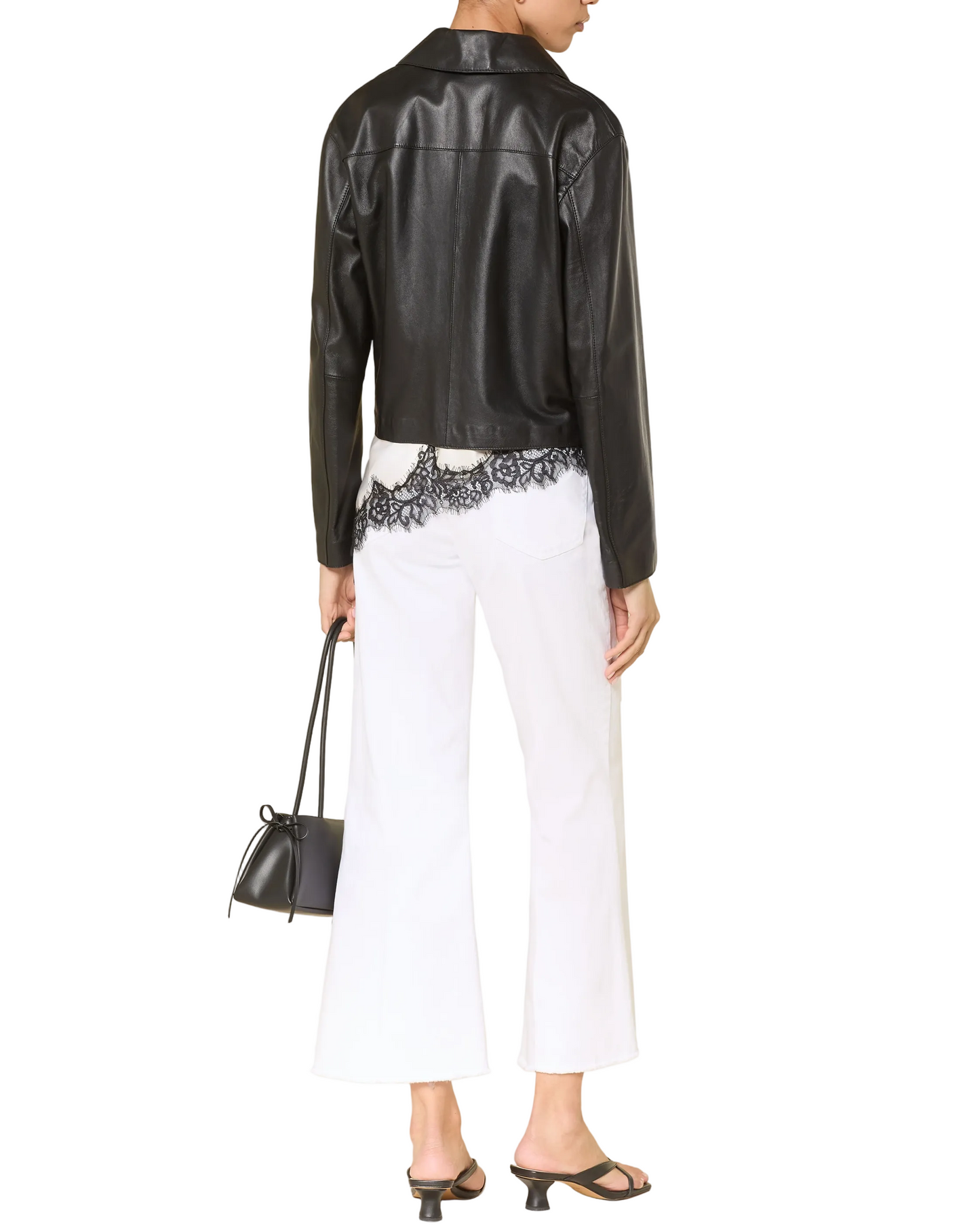 Felina Cropped Jeans in Pure White Stone Fringed