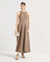 Twill Dress in Cocoa