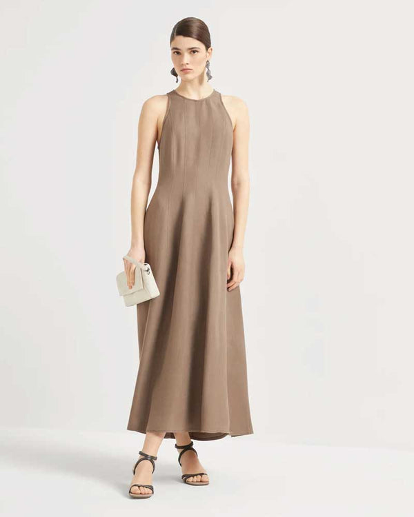 Twill Dress in Cocoa