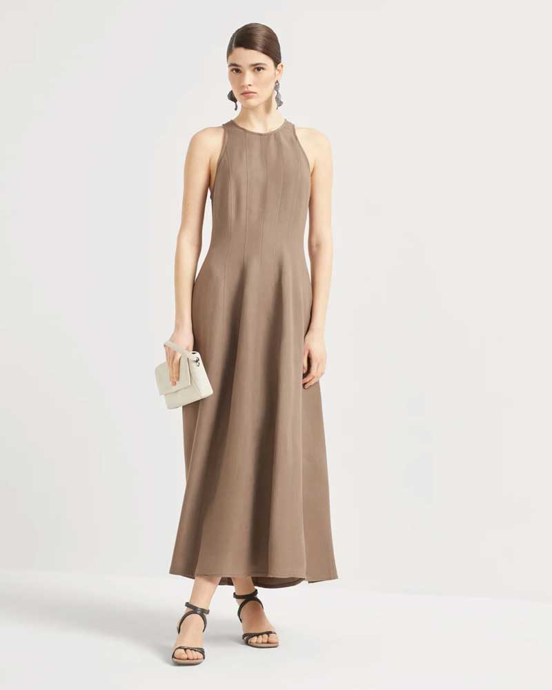 Twill Dress in Cocoa