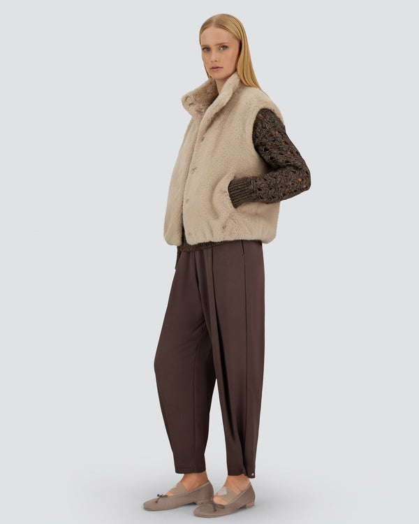 Faux Fur Vest in Chantilly