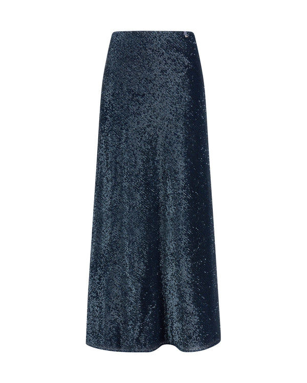 Sequin Skirt in Stone Blue