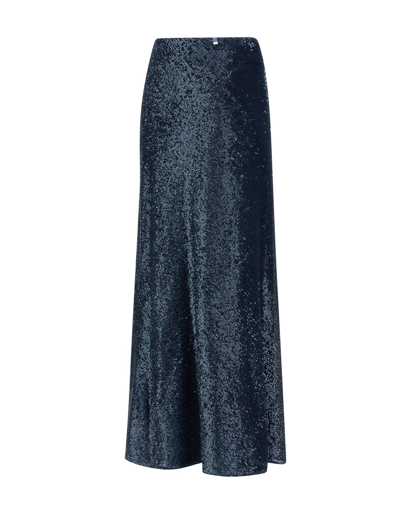Sequin Skirt in Stone Blue