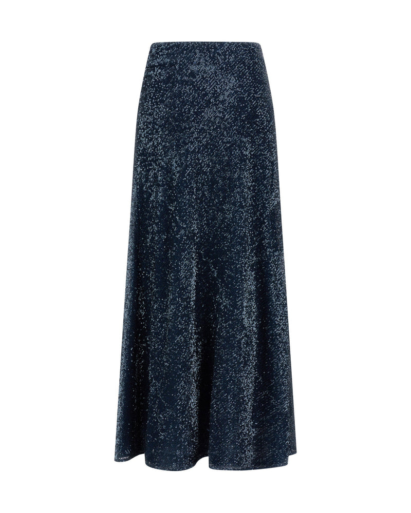 Sequin Skirt in Stone Blue