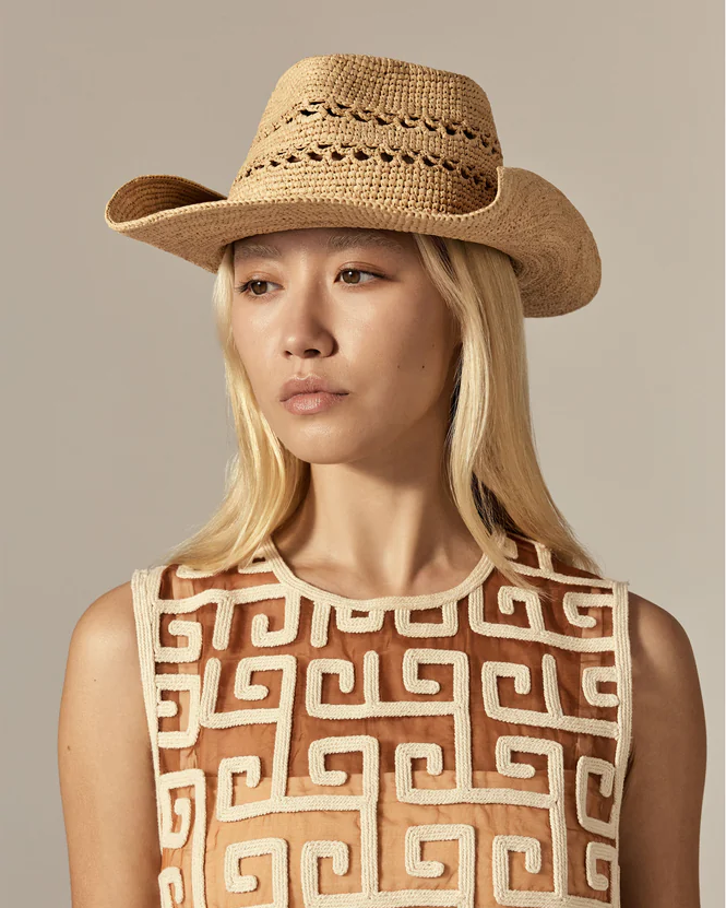 Gwen Raffia Fedora in Natural