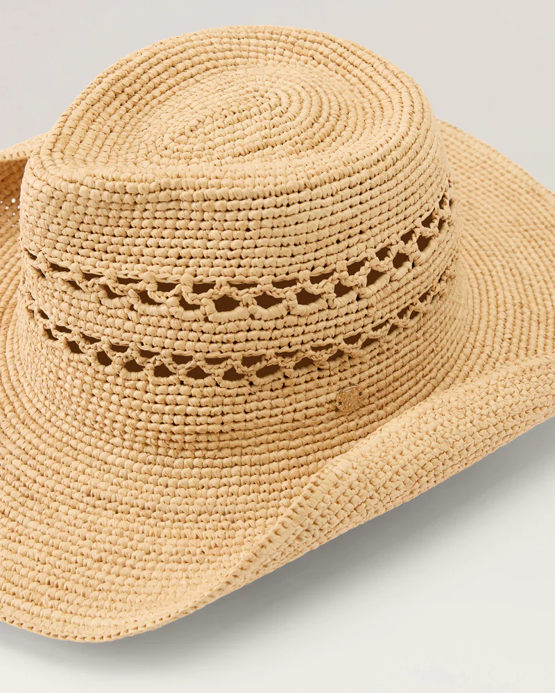 Gwen Raffia Fedora in Natural