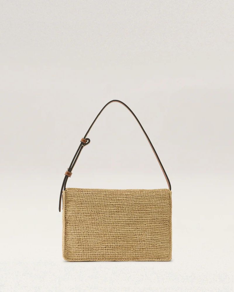 Poppy Raffia Crochet Crossbody in Natural