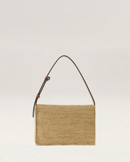 Poppy Raffia Crochet Crossbody in Natural