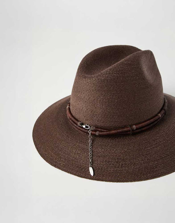 Fedora with Monili in Light Brown