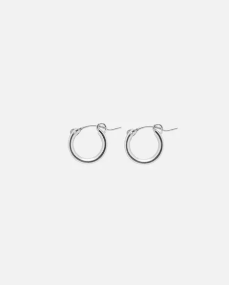 Anna Huggie Hoops in Sterling Silver
