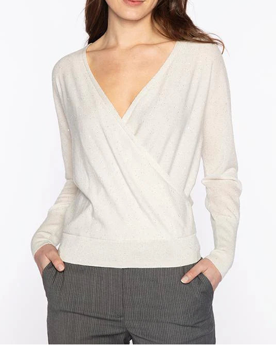 Sequin Surplice in Ivory