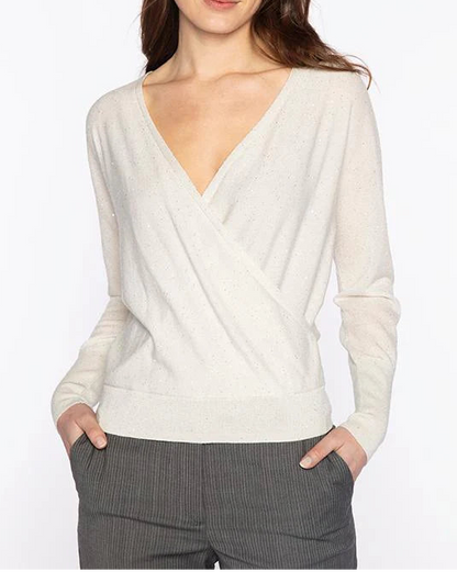 Sequin Surplice in Ivory