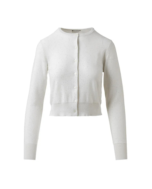 Sequin Dress Cardigan in Ivory