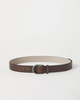 Glossy Hammered Calfskin Belt with Molini in Brown