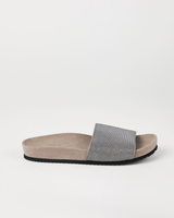 Suede Slides in Silver