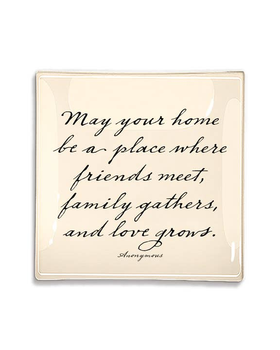 May Your Home... 6" x 6" Decoupage Glass Tray