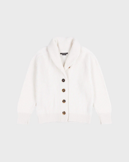 Mini Yacht Cardigan in Ice White