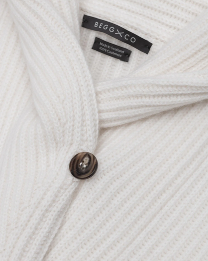 Mini Yacht Cardigan in Ice White
