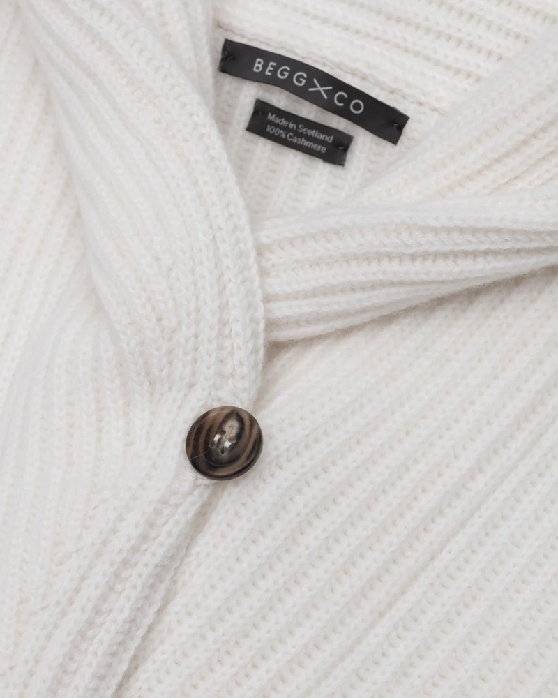 Mini Yacht Cardigan in Ice White
