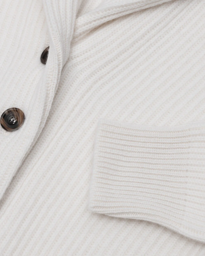 Mini Yacht Cardigan in Ice White
