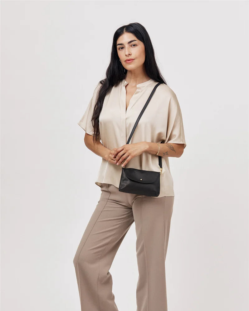 Kaanapali Crossbody in Black Aniline