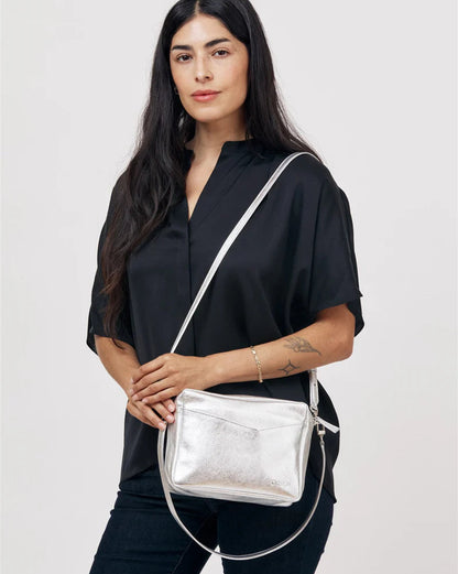 Rome Crossbody in Silver Metallic