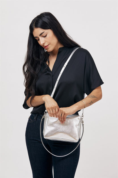 Rome Crossbody in Silver Metallic