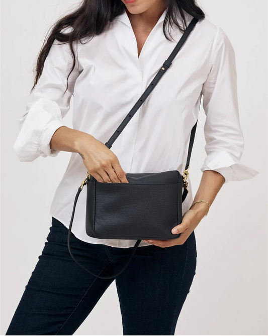 Rome Crossbody in Black Pebble Grain