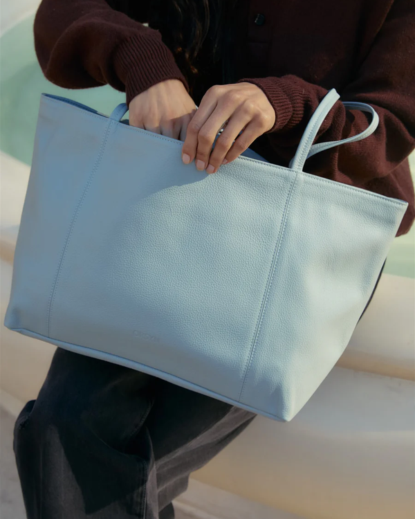 Makena Tote in Ice Blue Pebble Grain
