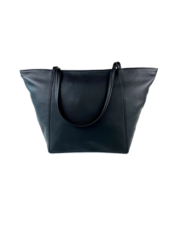 Vienna Tote in Black Pebble Grain
