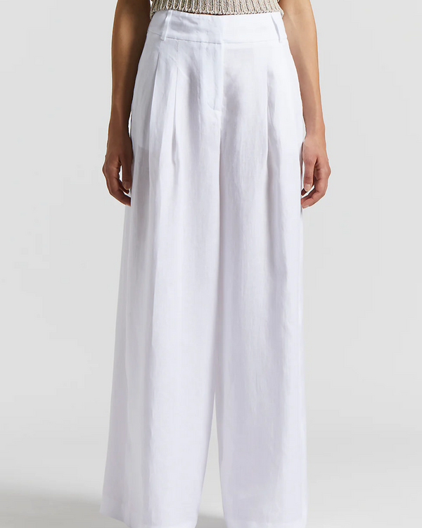 Trousers in Light and Cool Pure Linen in White